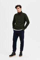 Selected Cotton polo neck jumper Green