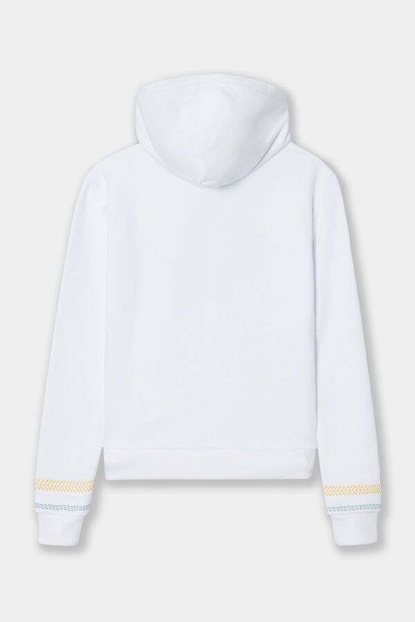 Cortefiel Women's ethnic racket sweatshirt  White