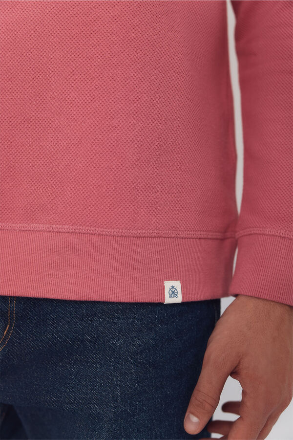 Cortefiel Textured crew neck sweatshirt Pink