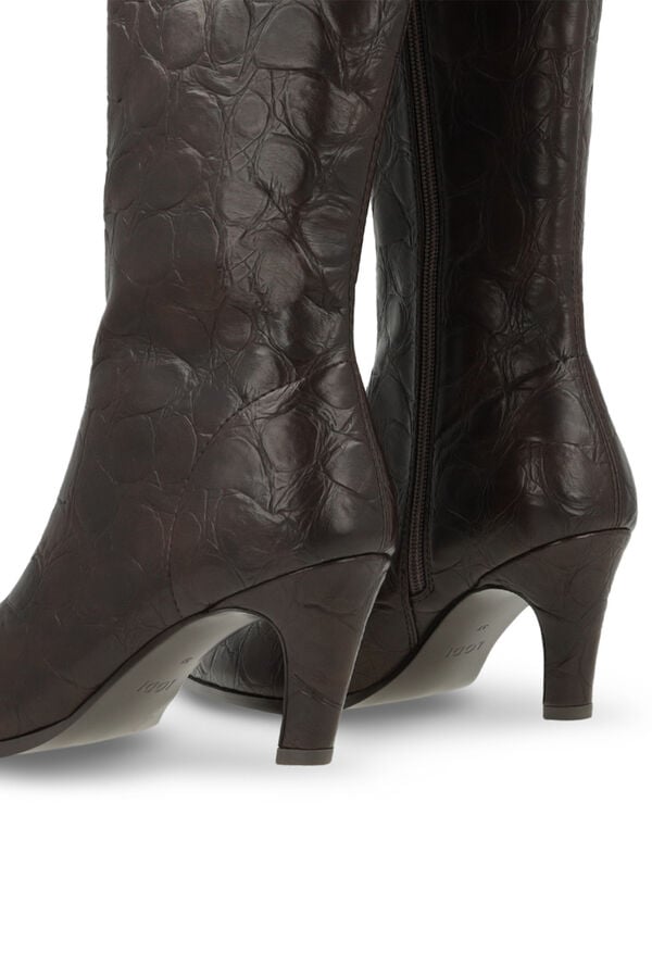 Lodi Botas de cano alto com efeito de pele gravada Castanho
