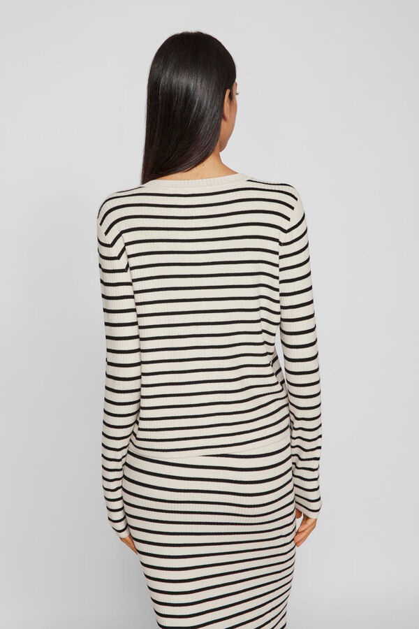 Vila Striped striped cardigan Grey