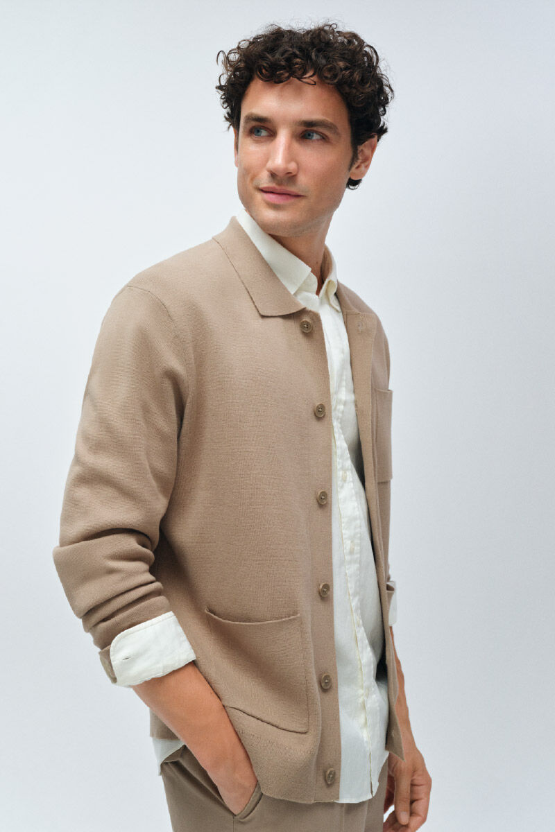 Cortefiel Cotton knit overshirt jumper