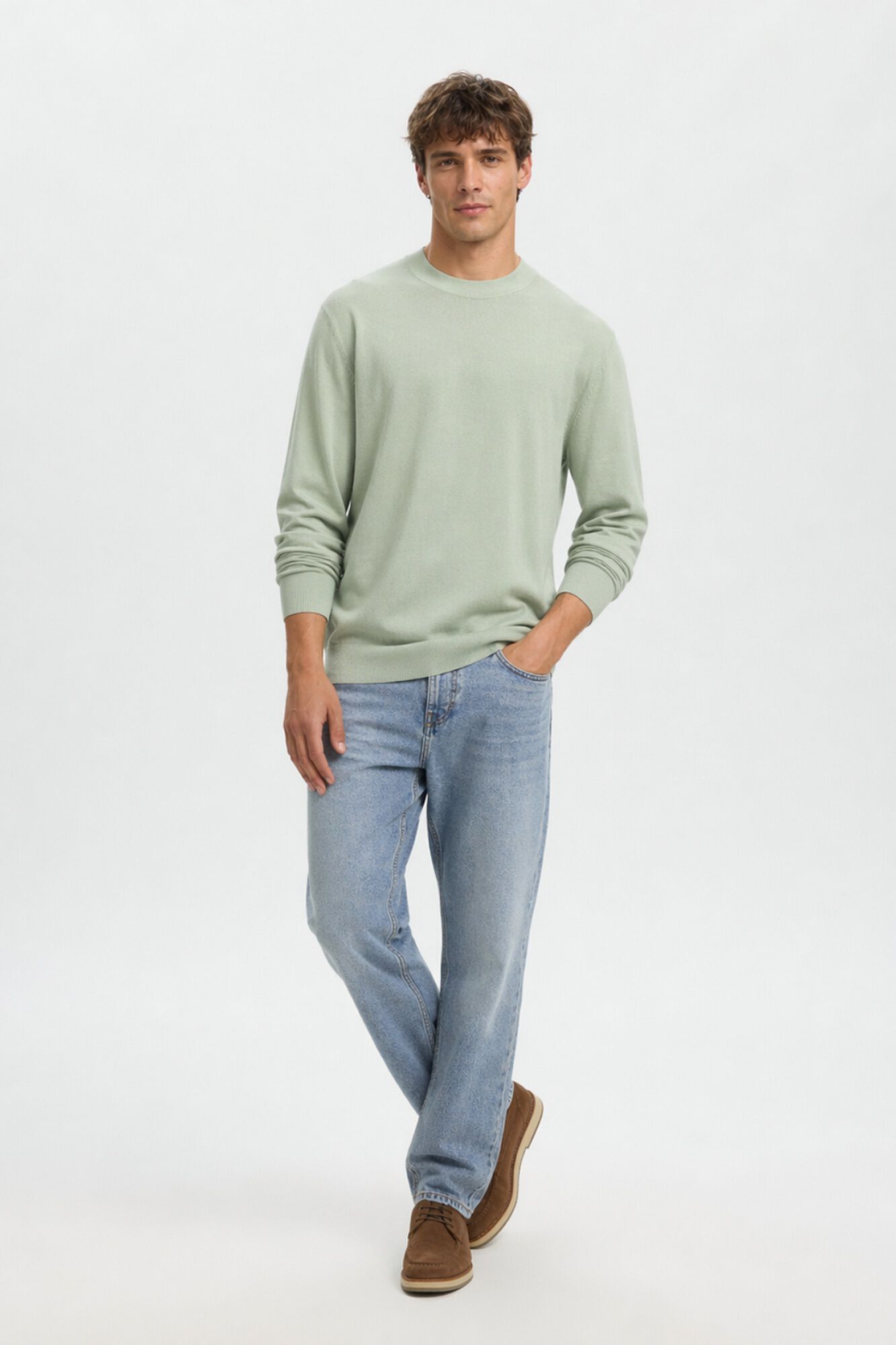 Selected Camisola leve 100% algod&atilde;o org&acirc;nico