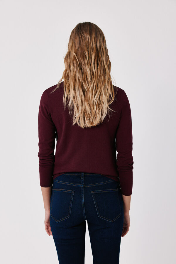 Cortefiel Basic knit jacket Maroon