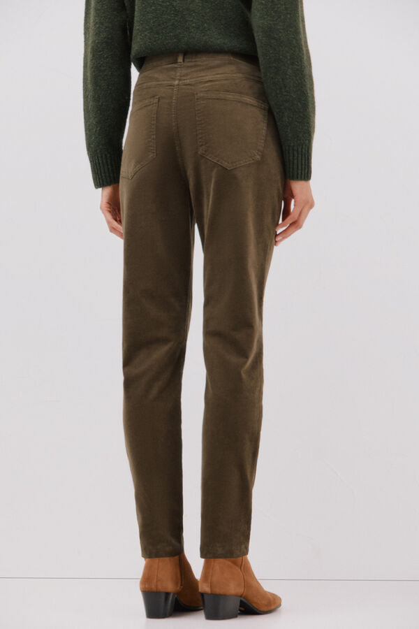 Cortefiel Calças sensacionais de veludo veludo Verde