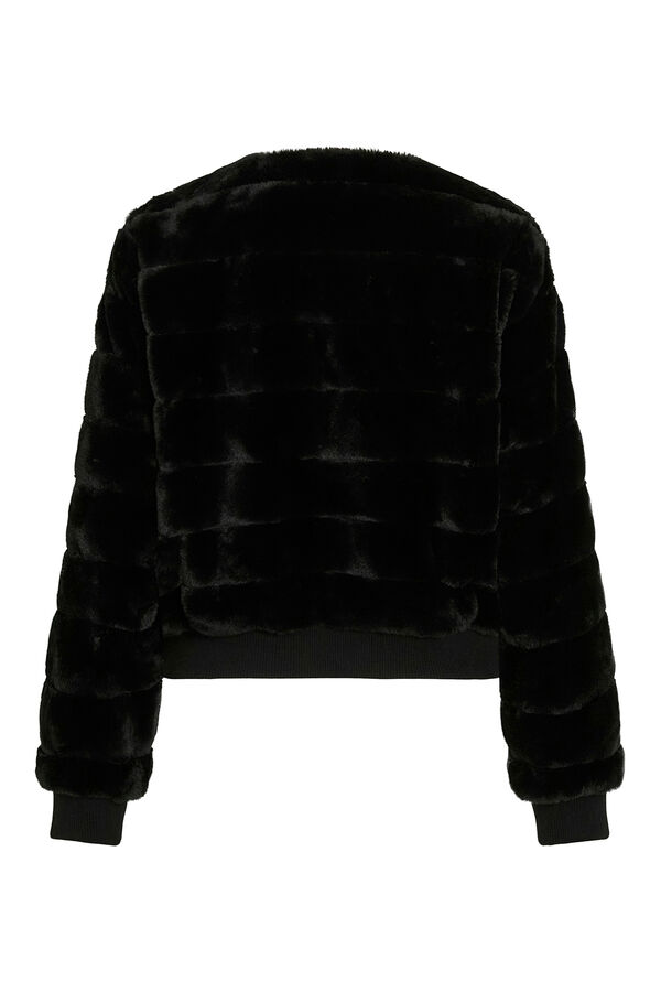 Vila Sobretudo de pele sintética Preto