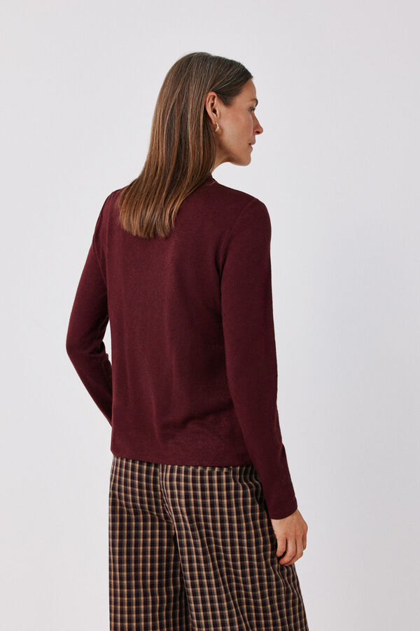 Cortefiel Scarf T-shirt Maroon