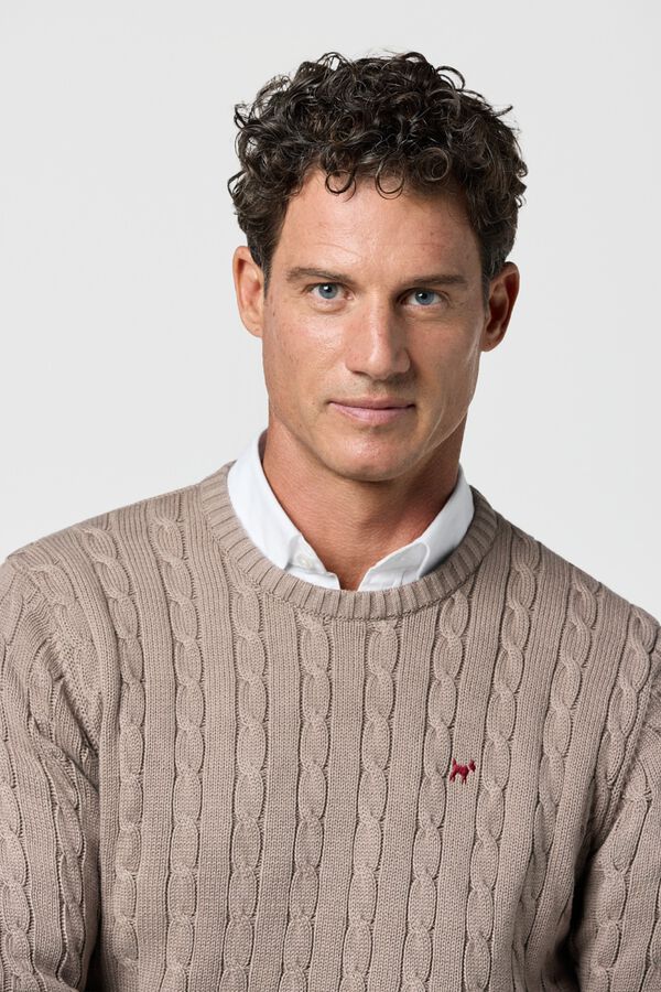 Williot Round neck cable knit jumper Nude