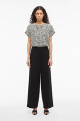 Vila Top de manga curta com gola redonda Impress&atilde;o