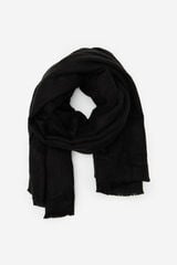 Cortefiel Basic plain jersey-knit scarf Black