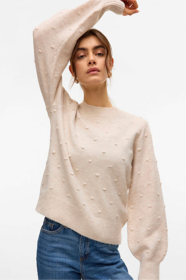 Vero Moda Camisola de bolinhas texturizada com malha  Cinzento