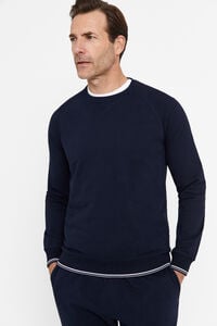 Cortefiel Plain jersey-knit sweatshirt Blue