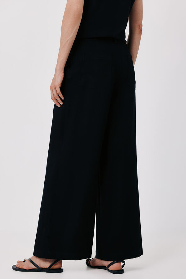 Cortefiel Pantal&oacute;n fluido ancho Negro