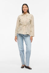 Vila Organic cotton women's safari jacket Beige