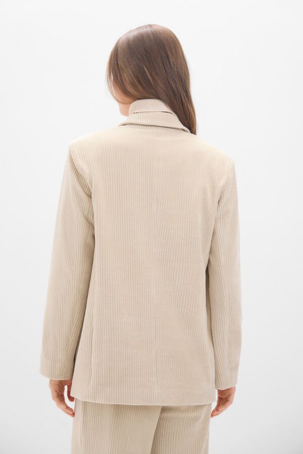 Cortefiel Corduroy suit blazer Beige