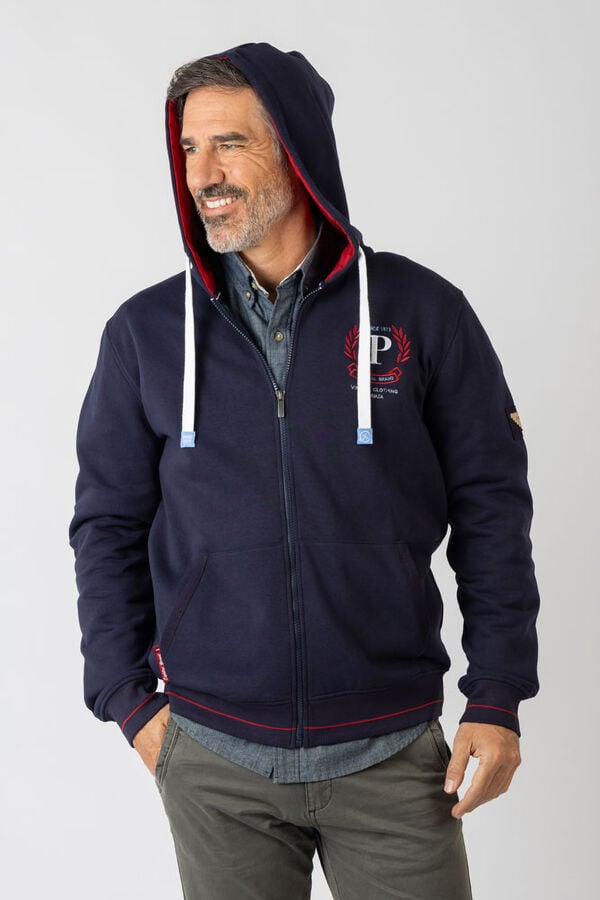Privata Sweatshirt aberto com capuz e bolsos Azul