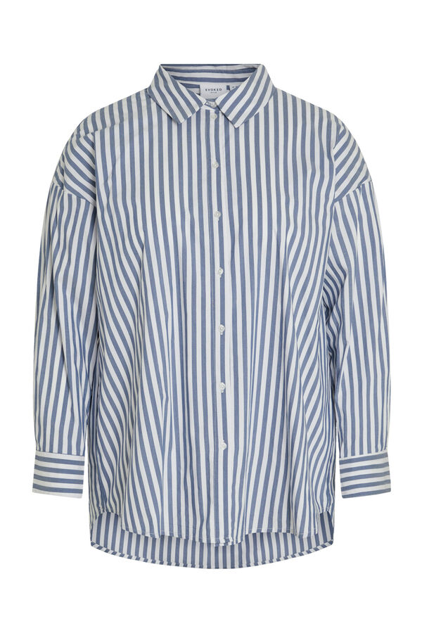 Cortefiel Curvy striped shirt Blue