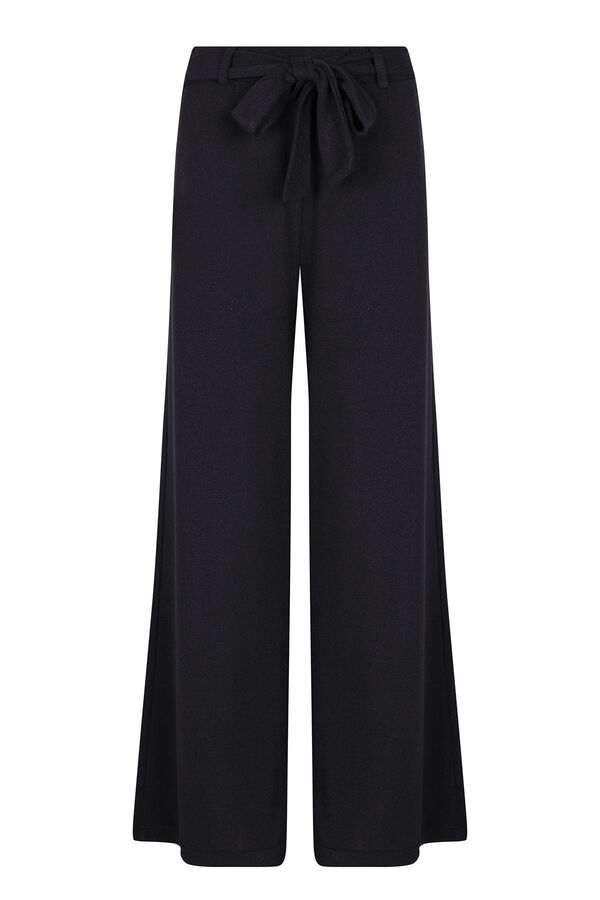 Cortefiel Cropped knit trousers Black