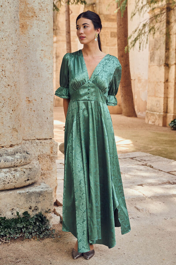 Polín Et Moi Vestido de manga francesa Amabella Verde