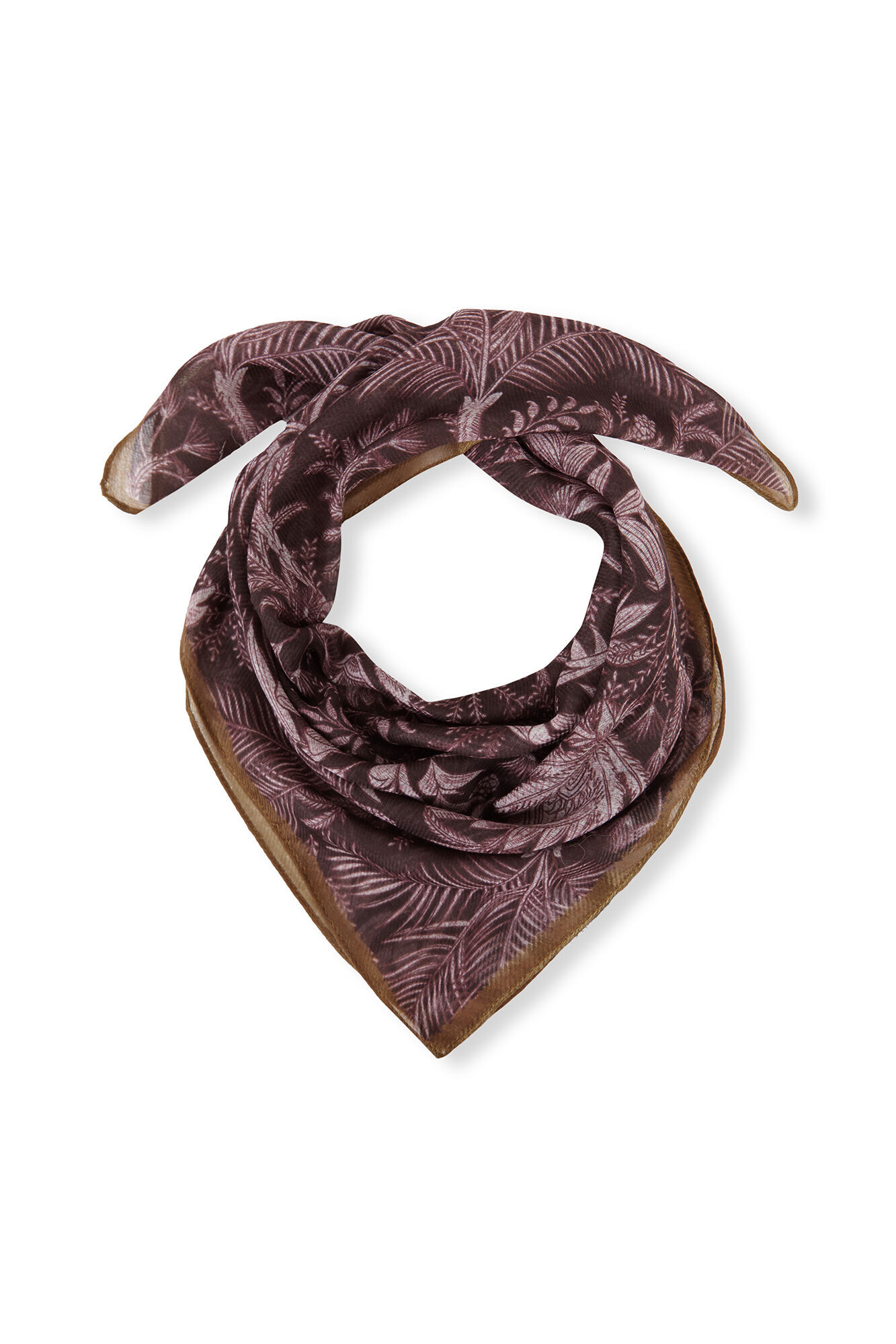 Cortefiel Palm print satin-finish scarf