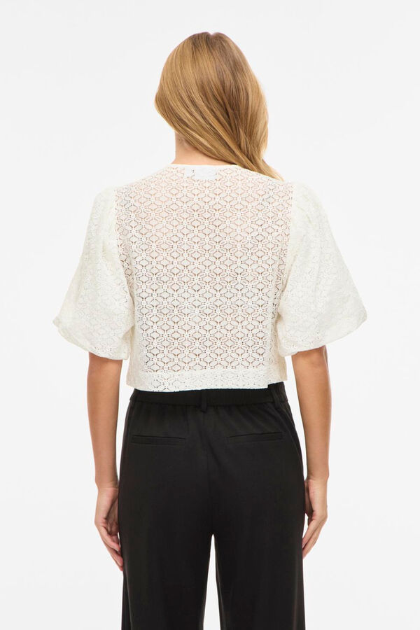 Vila Lace women's bolero jacket White