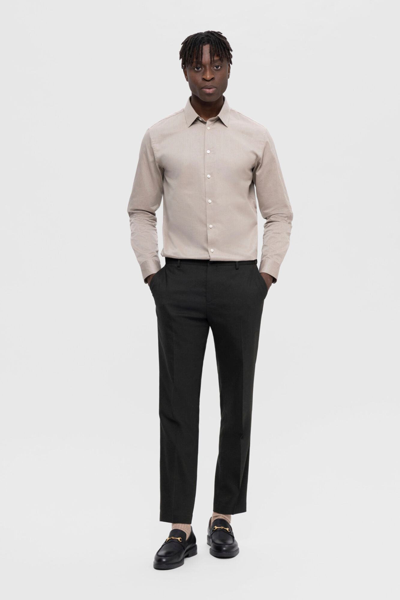 Pantalon de traje Slim Fit con lana Pantalones de hombre Cortefiel