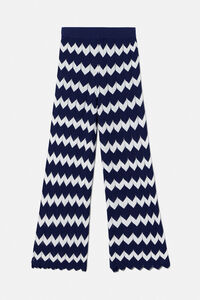 Cortefiel Herringbone knit trousers  Printed blue