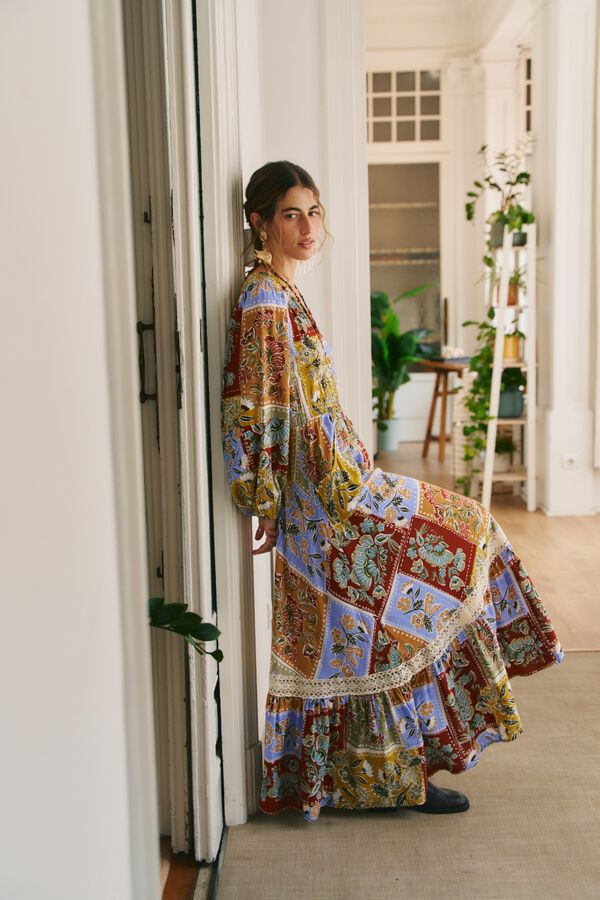Jaase Vestido maxi Carmen Multicolorido