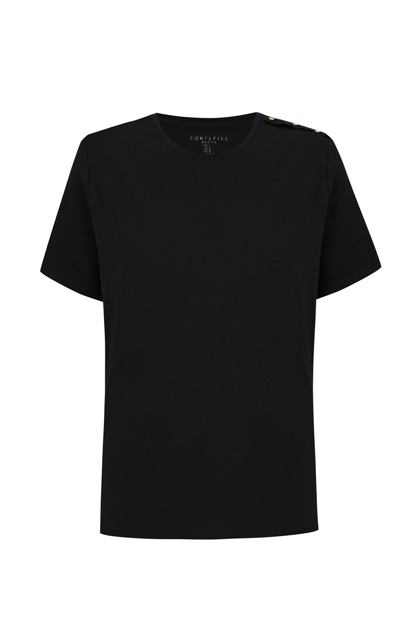 Cortefiel Gold button basic T-shirt