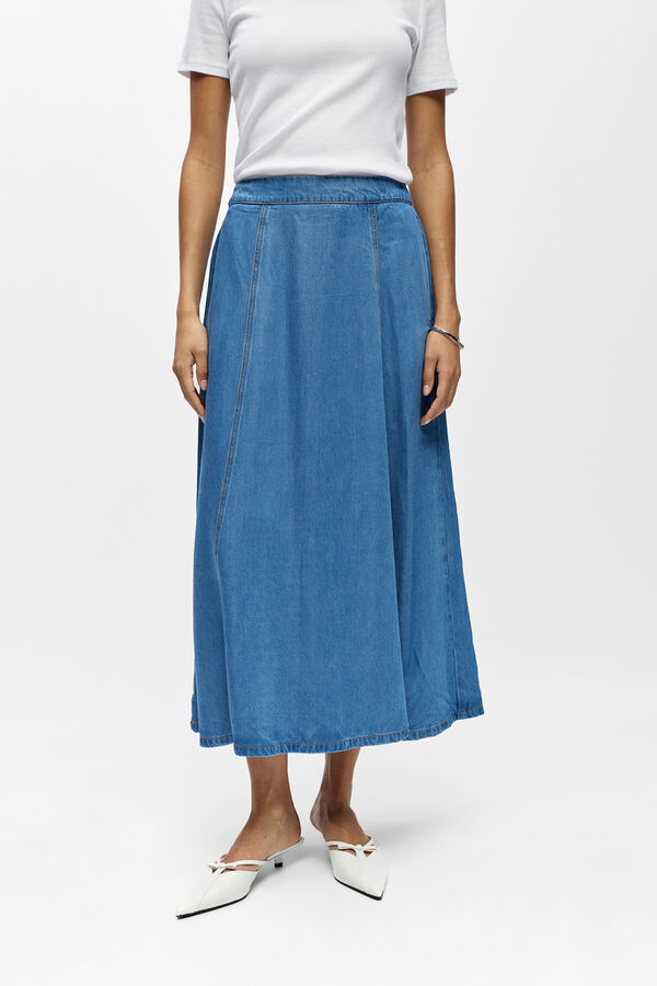 Object Saia midi em Tencel Azul