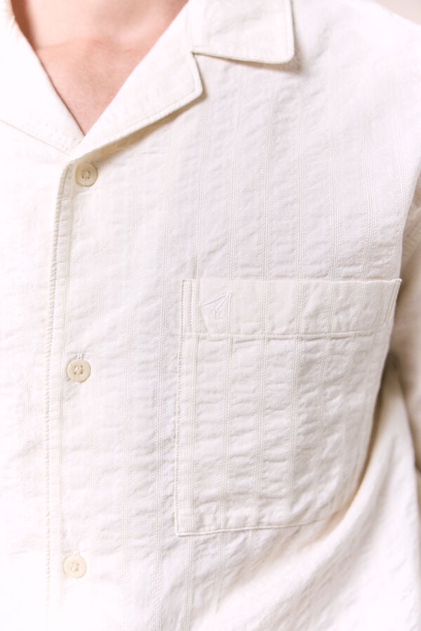 OOTO Plain short sleeve shirt Ivory