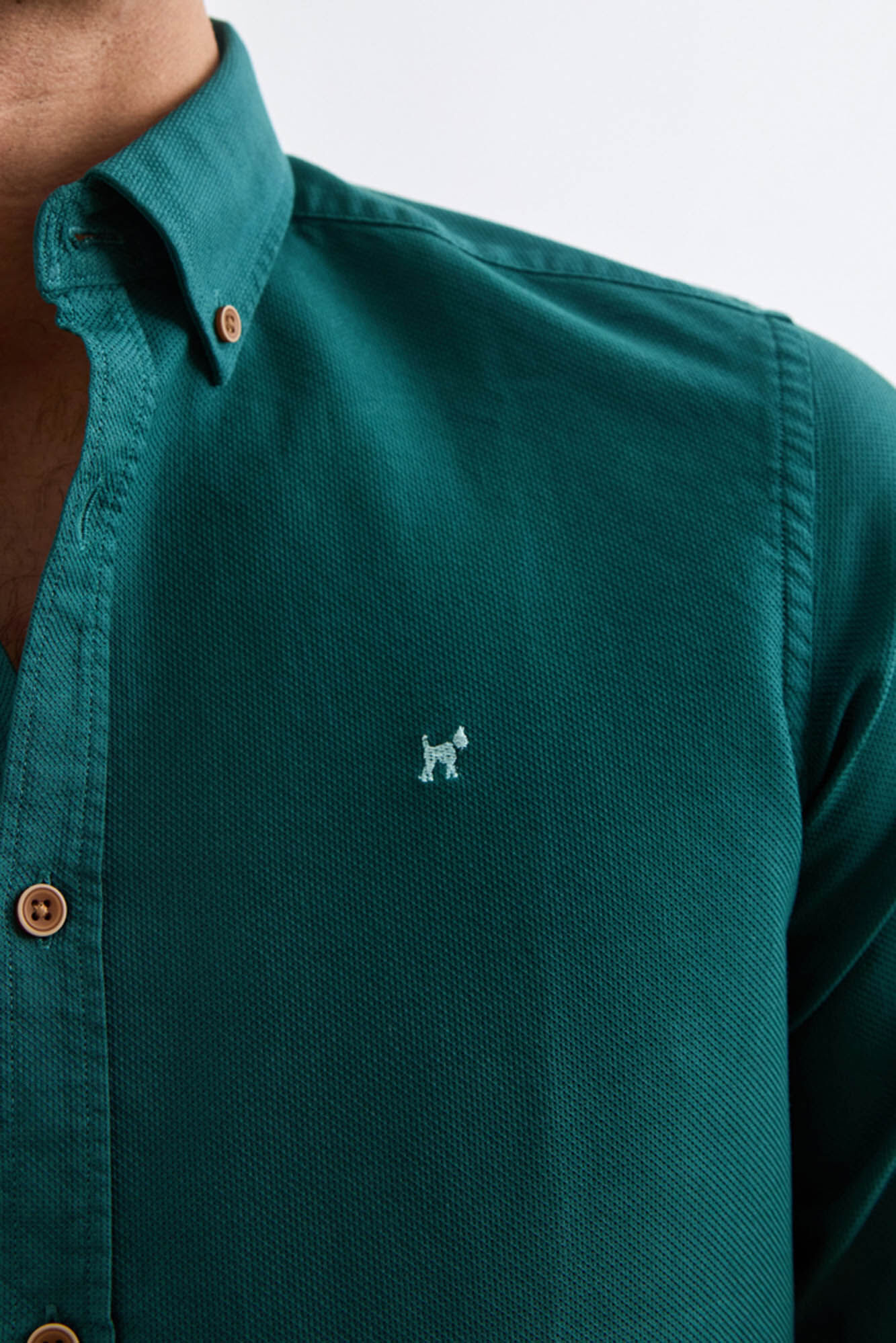 Williot Camisa estruturada tingida em tecido