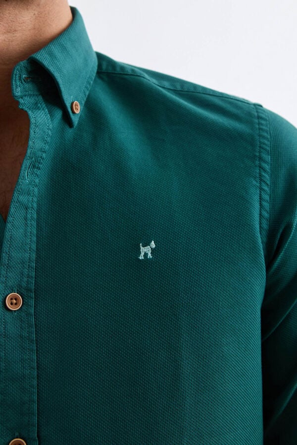 Williot Camisa estruturada tingida em tecido Verde