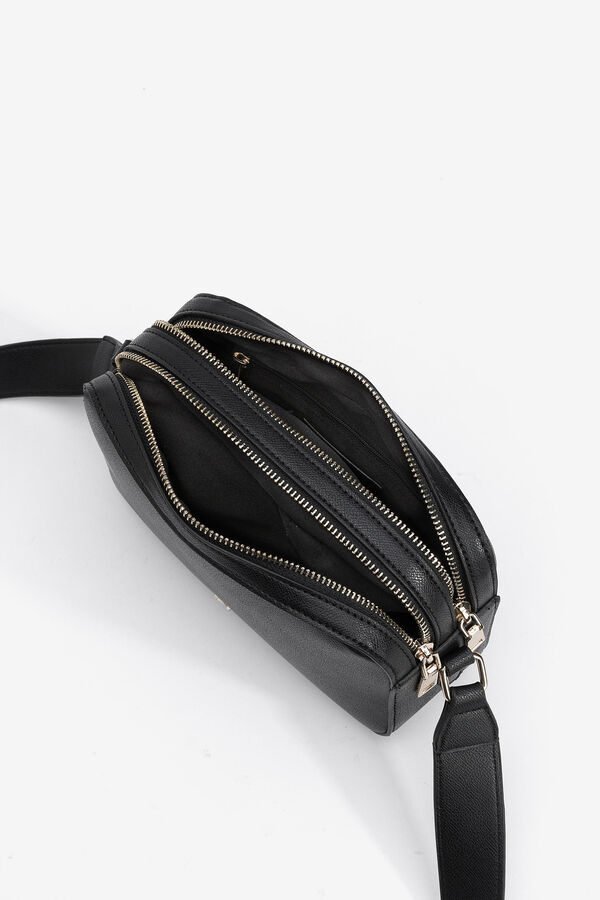 Cortefiel Faux leather crossbody bag Black