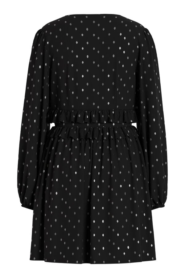 Vila Vestido de chiffon com lurex Preto