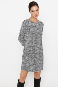 Cortefiel Stretch tweed dress Grey