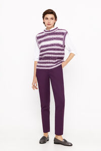 Cortefiel Straight trousers with elasticated back Purple