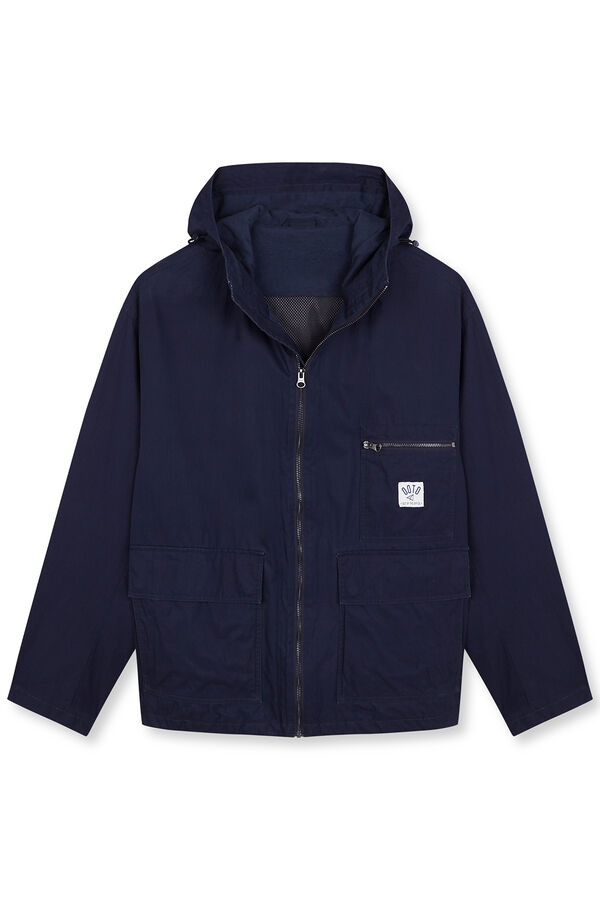 OOTO Short hooded parka Blue