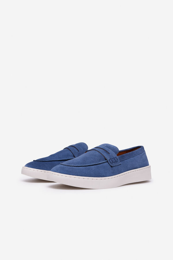 Cortefiel Casual leather loafer Blue