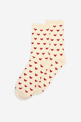 Cortefiel Long heart socks Beige