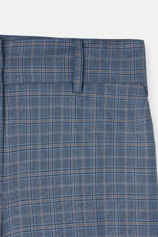 Silbon Checkered dress trouser Blue