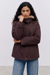 Vero Moda Casaco curto gola alta Castanho