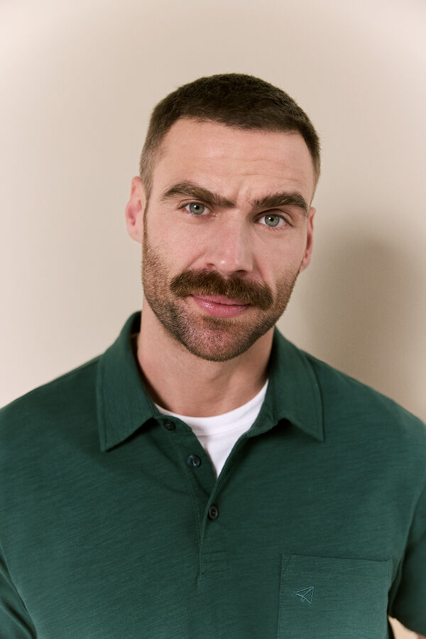 OOTO Polo lavado bordado avi&atilde;o Verde