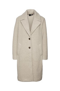 Cortefiel Long-sleeved cloth coat Grey