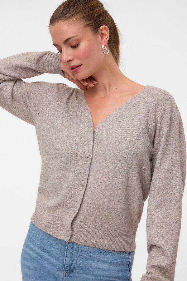 Vero Moda V-neck knit jacket Beige