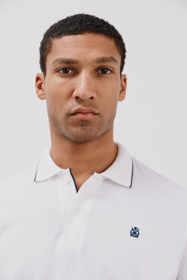 Cortefiel Polo with tips White