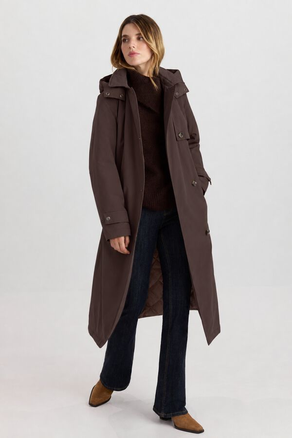 Vero Moda Sobretudo acolchoado comprido Castanho
