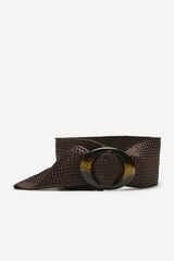 Cortefiel Braided sash belt Dark brown