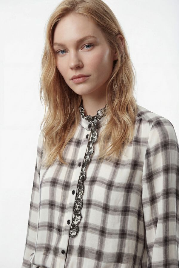 Vero Moda Camisa Perkins de manga manga com gola Branco