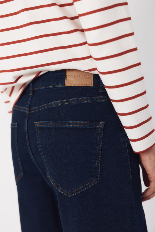 Cortefiel Palazzo jeans with buttons Blue